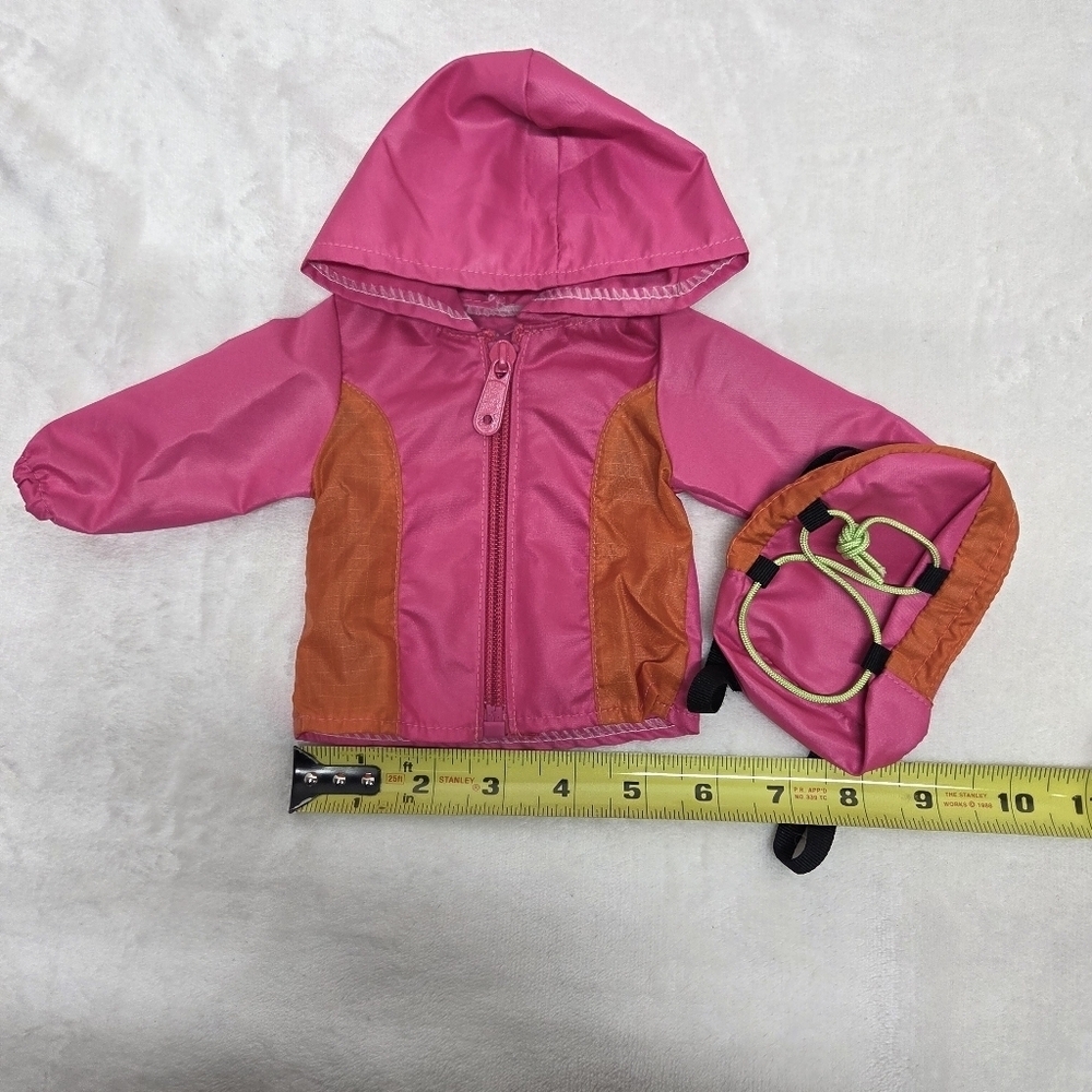Bright Pink & Orange Hooded Jacket & Backpack Set for 18-inch Dolls My life-size - Picture 9 of 9